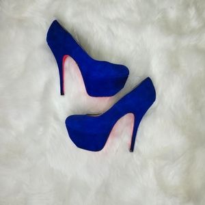 Blue Suede Betsey Johnson Gemma heels